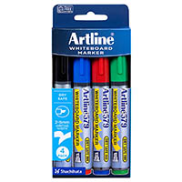 artline 579 whiteboard marker chisel 5mm assorted wallet 4