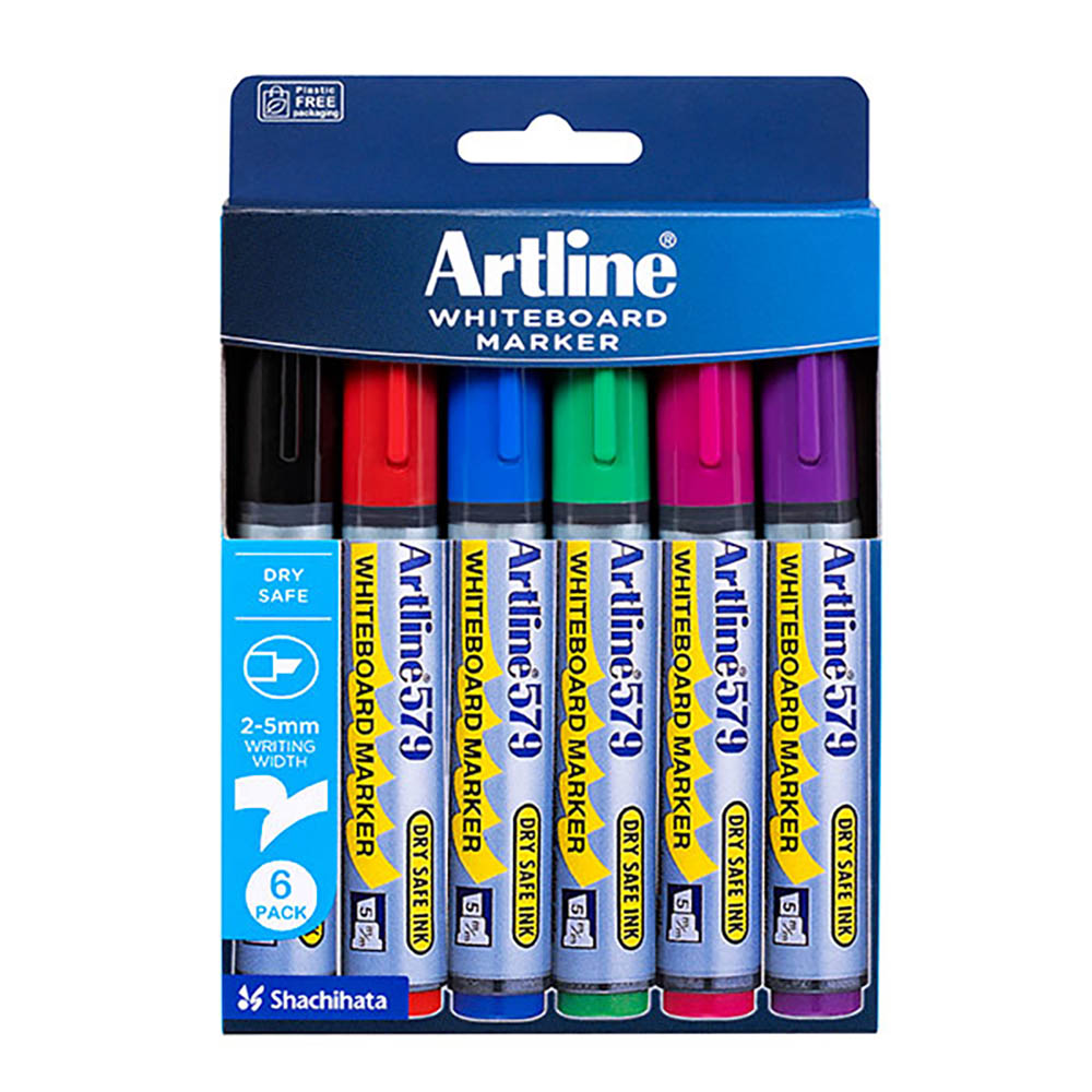 ARTLINE 579 WHITEBOARD MARKER CHISEL 5MM ASSORTED WALLET 6 |  | 7008735i