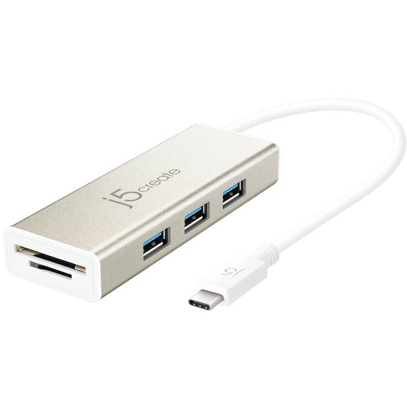 Image for J5CREATE JCH347 3-PORT HUB USB-C 3.1 WITH SD/MICRO SD CARD READER from Mitronics Corporation