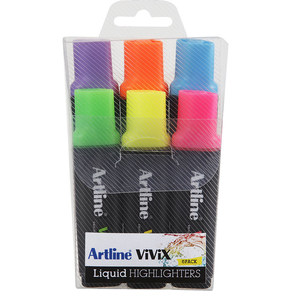 Image for ARTLINE VIVIX HIGHLIGHTER CHISEL ASSORTED WALLET 6 from That Office Place PICTON