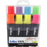artline vivix highlighter chisel assorted wallet 8