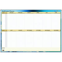 collins writeraze 16800 qc perpetual staff leave planner framed 700 x 1000mm