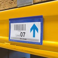 durable logistics magnetic document pocket 50 x 110mm blue pack 50