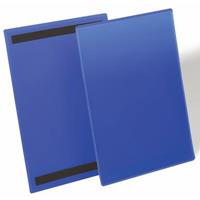 durable logistics magnetic document pocket a4 portrait blue pack 50