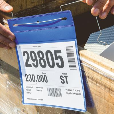 DURABLE LOGISTICS POCKETS WITH WIRE STRAPS A5 LANDSCAPE BLUE PACK 50 |  | 7053464i