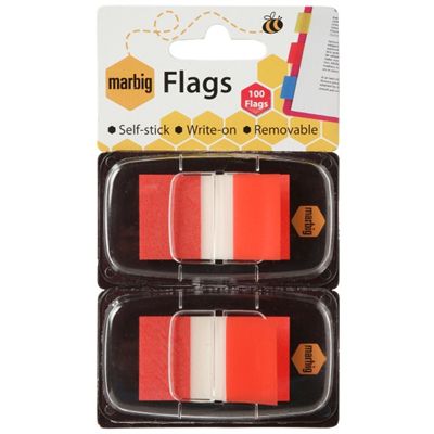 Image for MARBIG POP-UP FLAGS TWIN PACK RED from Challenge Office Supplies