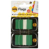marbig pop-up flags twin pack green