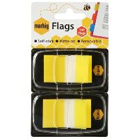 marbig pop-up flags twin pack yellow