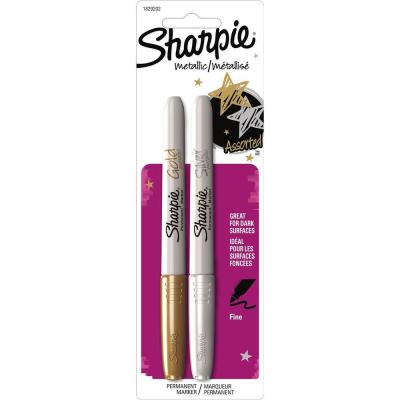 Image for SHARPIE PERMANENT MARKER BULLET FINE 1.0MM METALLIC ASSORTED GOLD/SILVER PACK 2 from Office Heaven