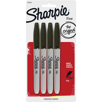 Image for SHARPIE PERMANENT MARKER BULLET FINE 1.0MM BLACK PACK 4 from Office Express