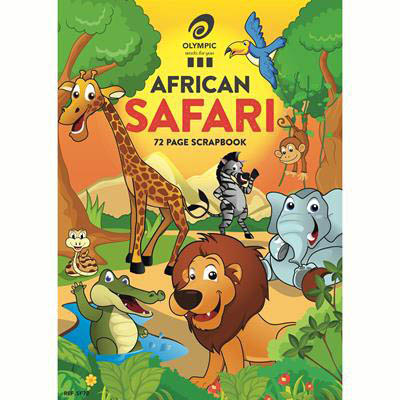 Image for OLYMPIC SF72 SCRAPBOOK AFRICAN SAFARI BLANK 80GSM 72 PAGE 335 X 240MM from Clipboard Stationers & Art Supplies