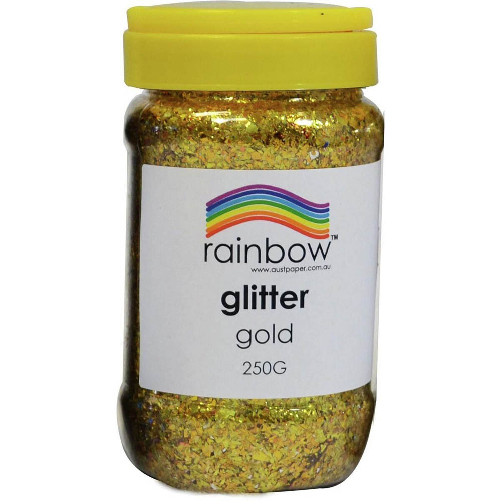 Image for RAINBOW GLITTER 250G JAR GOLD from Clipboard Stationers & Art Supplies