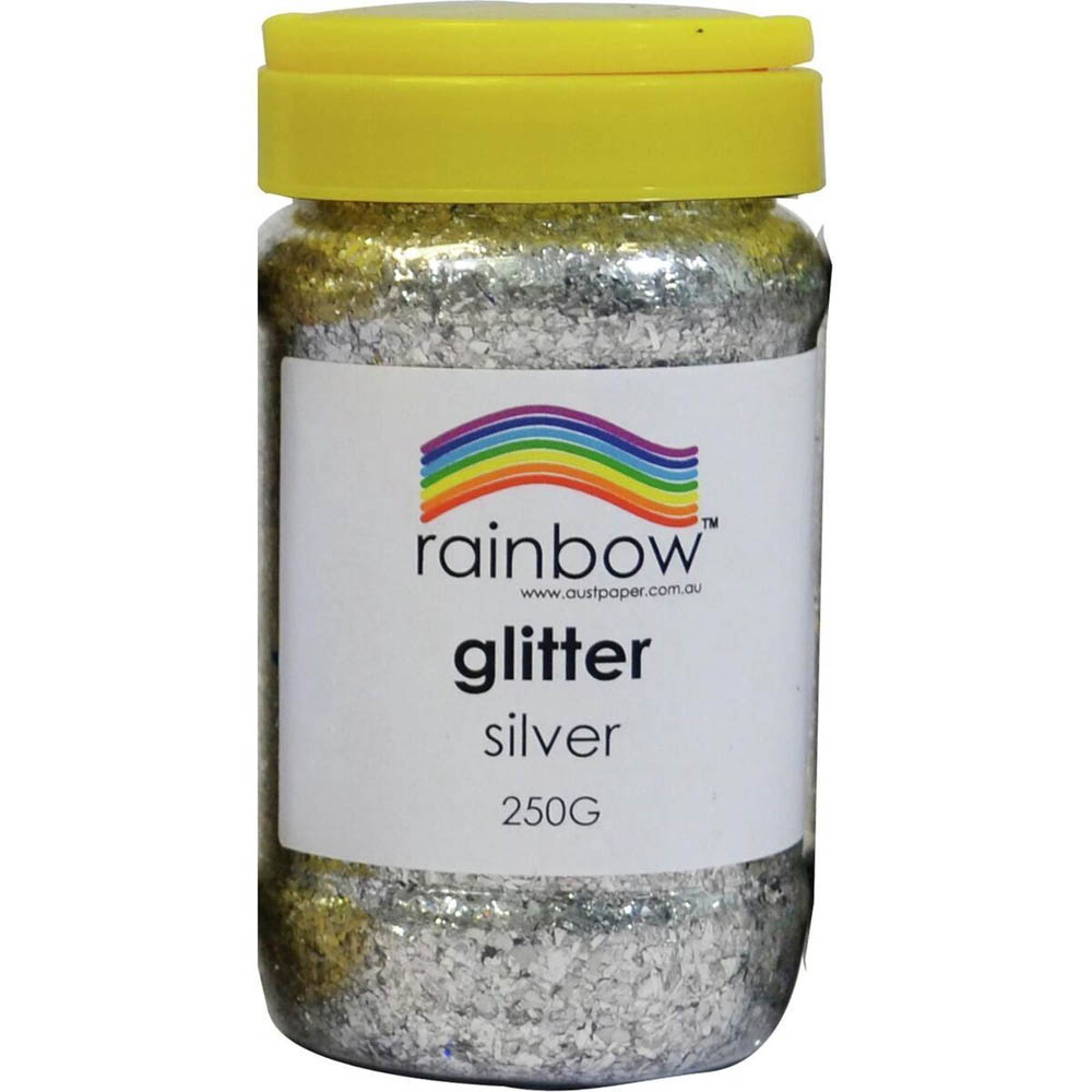 Image for RAINBOW GLITTER 250G JAR SILVER from Memo Office and Art