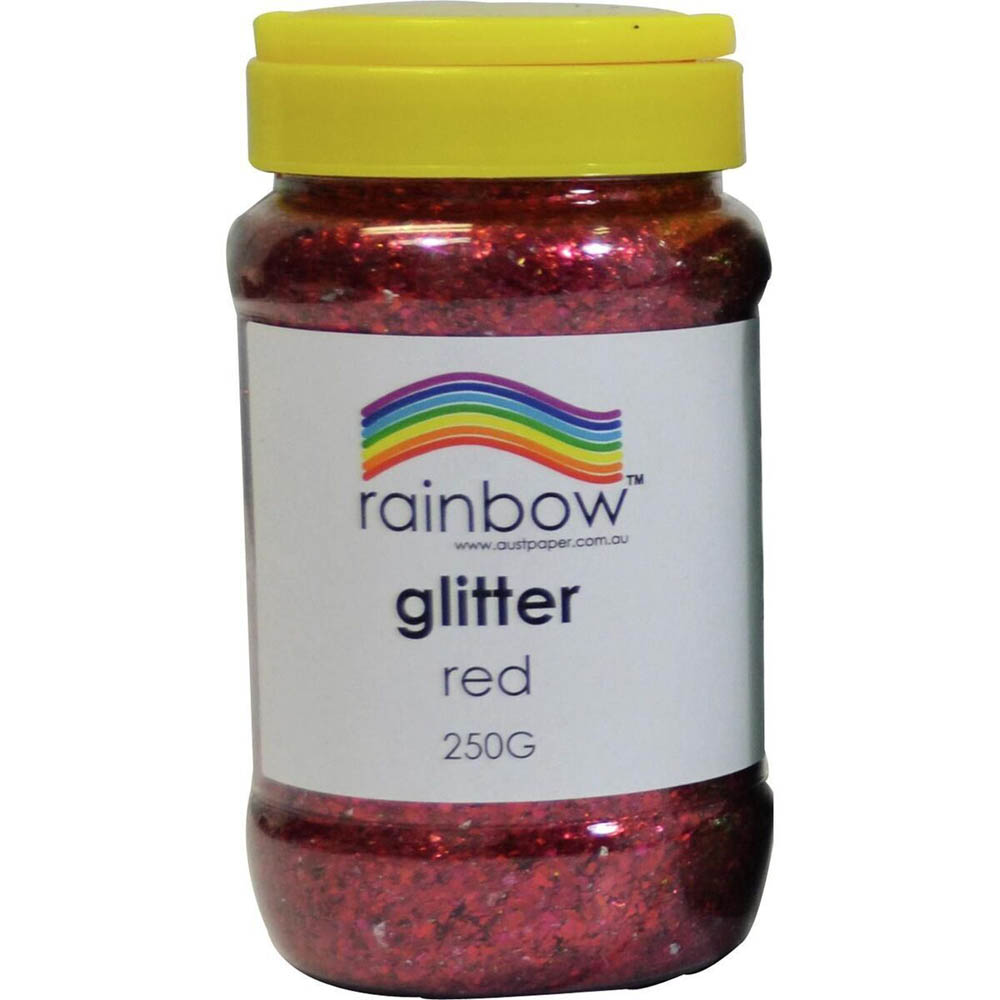 Image for RAINBOW GLITTER 250G JAR RED from That Office Place PICTON