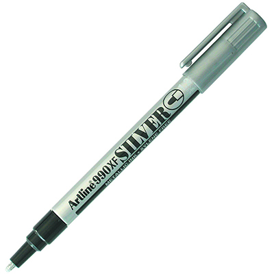 Image for ARTLINE 990 METALLIC PERMANENT MARKER 1.2MM BULLET SILVER HANGSELL from Clipboard Stationers & Art Supplies