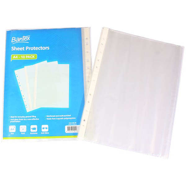 Image for BANTEX ECONOMY SHEET PROTECTORS 35 MICRON A4 CLEAR PACK 10 from Memo Office and Art