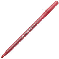 bic round stic ballpoint pens medium red box 12