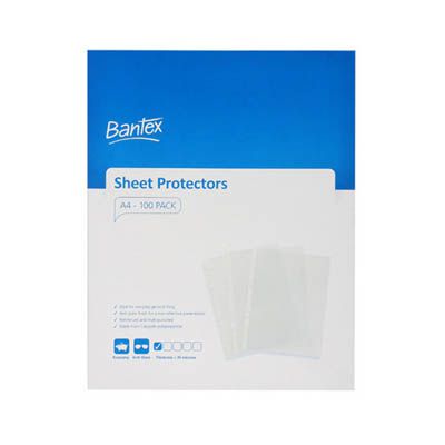 Image for BANTEX ECONOMY SHEET PROTECTORS 35 MICRON A4 CLEAR BOX 100 from Buzz Solutions