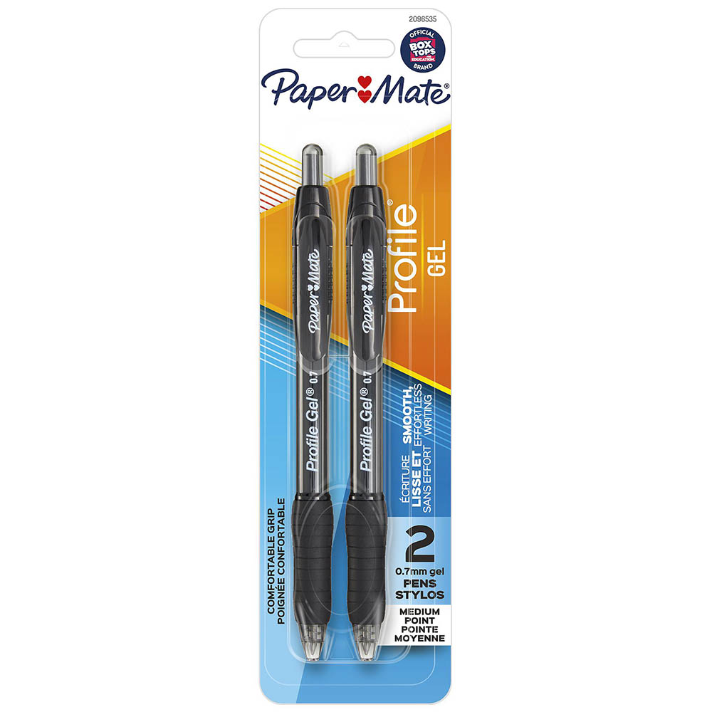 Image for PAPERMATE PROFILE GEL INK PEN 0.7MM BLACK PACK 2 from Mitronics Corporation