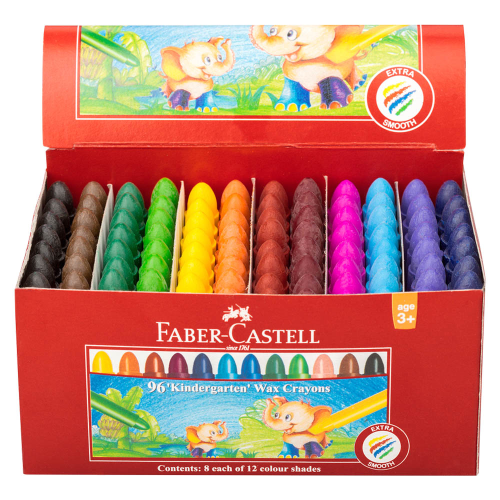 Image for FABER-CASTELL CHUBLETS WAX CRAYON ASSORTED BOX 96 from Mitronics Corporation