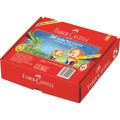 Image for FABER-CASTELL JUMBO WAX CRAYONS ASSORTED CLASSPACK 200 from Office Heaven