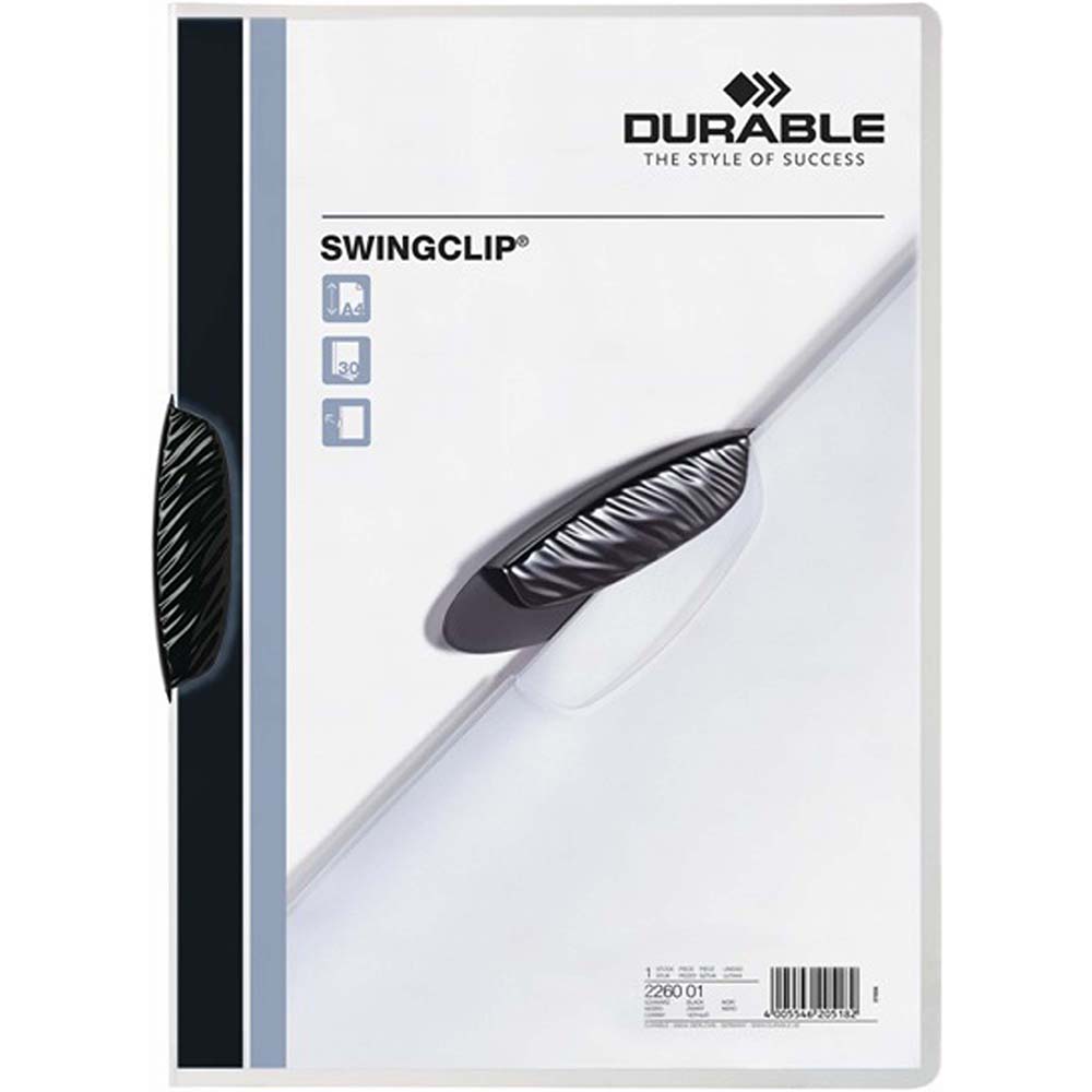 Image for DURABLE SWING CLIP DOCUMENT FILE 30 SHEET CAPACITY A4 BLACK from Positive Stationery