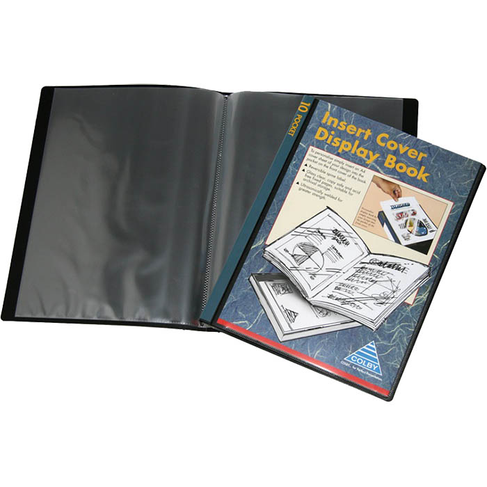 Image for COLBY DISPLAY BOOK NON-REFILLABLE INSERT COVER 10 POCKET A4 BLACK from Australian Stationery Supplies