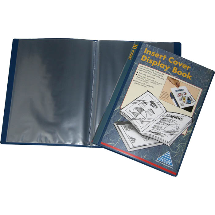 Image for COLBY DISPLAY BOOK NON-REFILLABLE INSERT COVER 10 POCKET A4 NAVY from Office Express