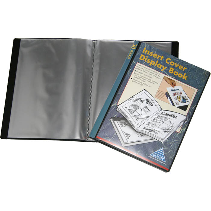 Image for COLBY DISPLAY BOOK NON-REFILLABLE INSERT COVER 30 POCKET A4 BLACK from Challenge Office Supplies
