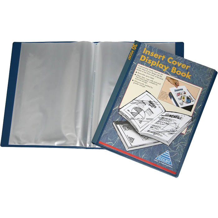 Image for COLBY DISPLAY BOOK NON-REFILLABLE INSERT COVER 30 POCKET A4 NAVY from BusinessWorld Computer & Stationery Warehouse