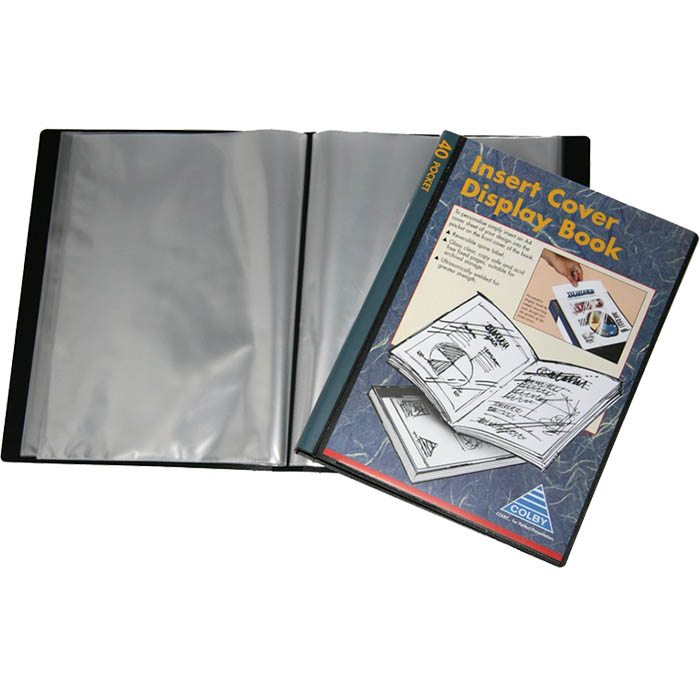 Image for COLBY DISPLAY BOOK NON-REFILLABLE INSERT COVER 40 POCKET A4 BLACK from Memo Office and Art