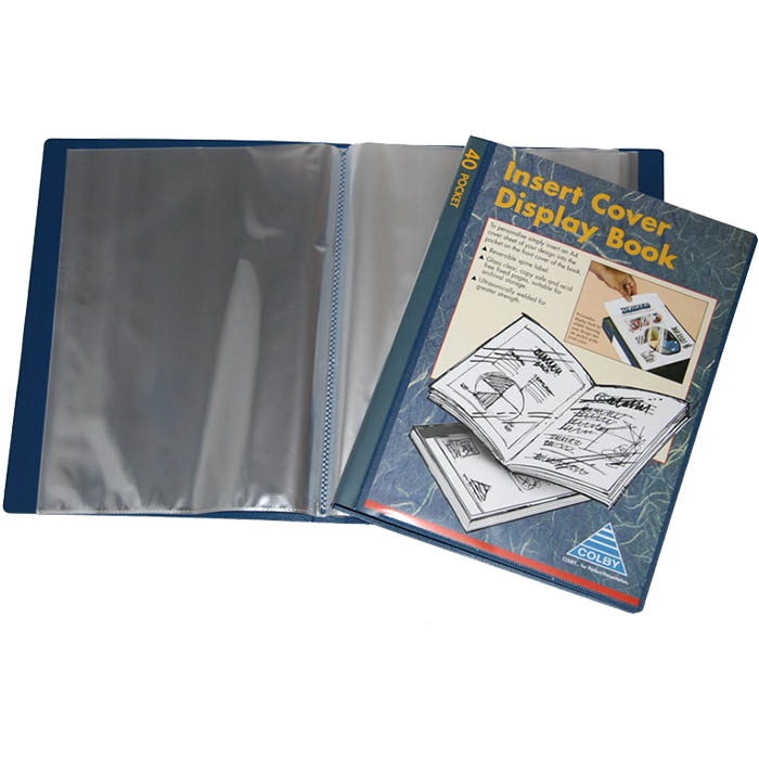 Image for COLBY DISPLAY BOOK NON-REFILLABLE INSERT COVER 40 POCKET A4 NAVY from Mercury Business Supplies