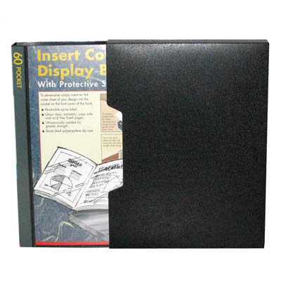 Image for COLBY DISPLAY BOOK NON-REFILLABLE INSERT COVER SLIPCASE 60 POCKET A4 BLACK from Mercury Business Supplies