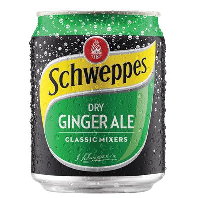 Image for SCHWEPPES DRY GINGER ALE CAN 200ML CARTON 24 from York Stationers