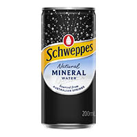 schweppes natural mineral water can 200ml carton 24
