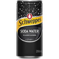 schweppes soda water can 200ml carton 24