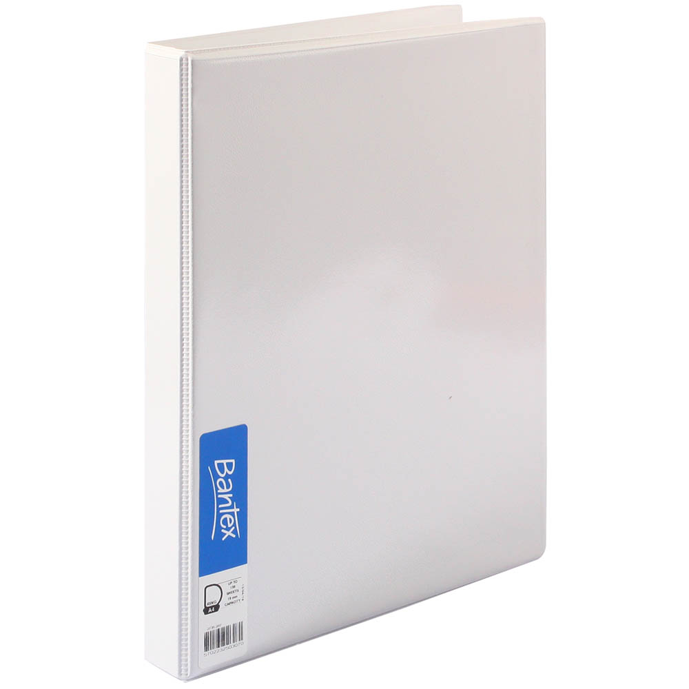 Image for BANTEX INSERT RING BINDER PP 2D 19MM A4 WHITE from York Stationers