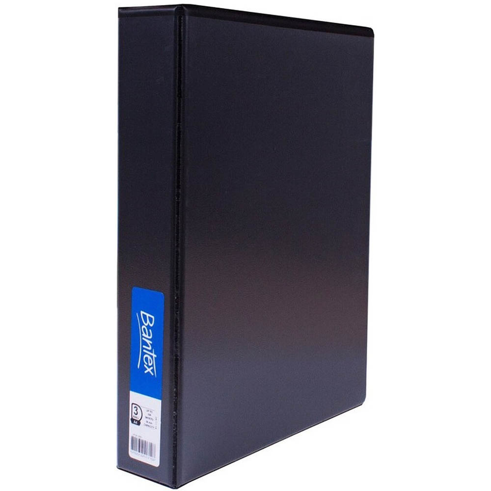 Image for BANTEX INSERT RING BINDER PP 3D 65MM A4 BLACK from Australian Stationery Supplies