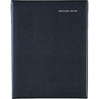 collins visitors book short wiro bound a4 64 leaf pvc a4 black