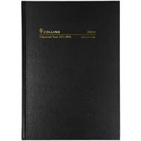 collins 28m4.p99 financial year diary 2 days to page a5 black