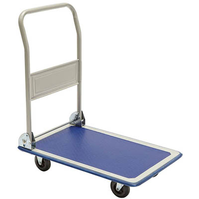 Image for DURUS PLATFORM TROLLEY 150KG BLUE/SILVER from York Stationers