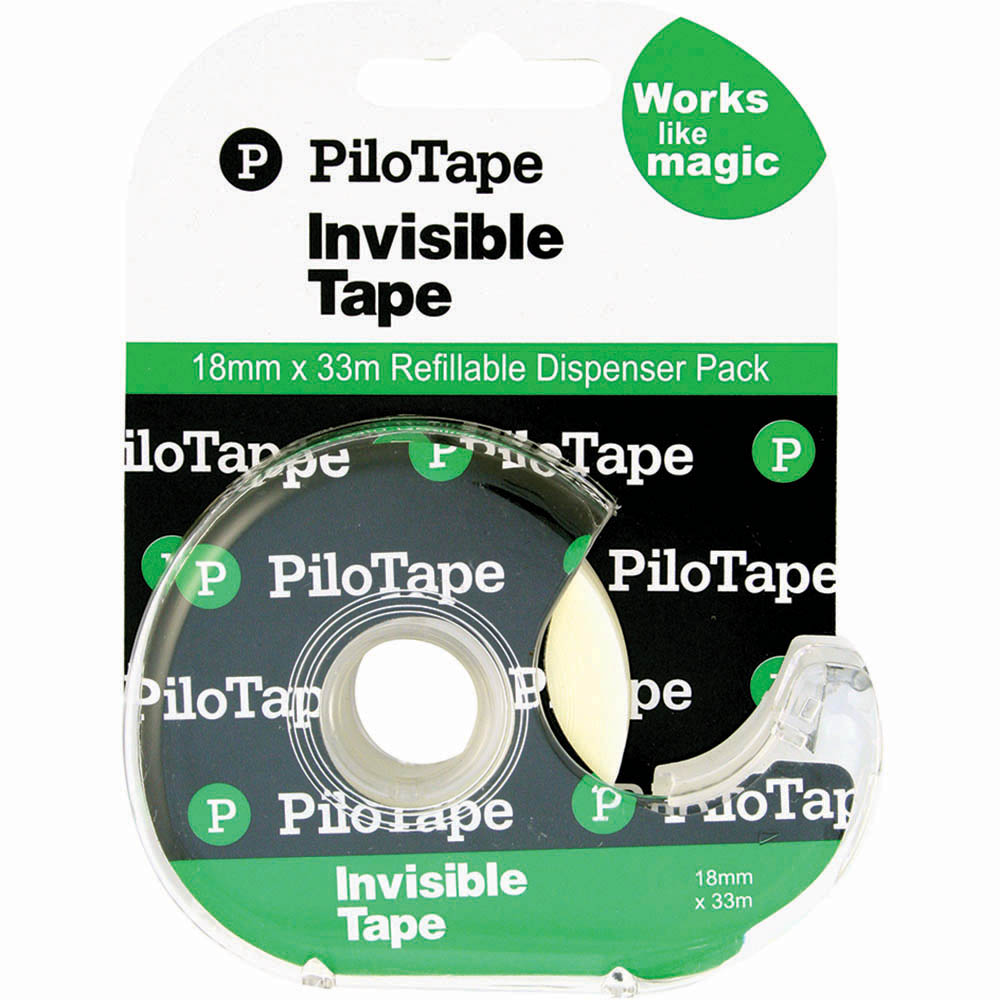 Image for PILOTAPE INVISIBLE TAPE WITH DISPENSER 18MM X 33M from Clipboard Stationers & Art Supplies