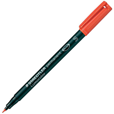 Image for STAEDTLER 313 LUMOCOLOR PERMANENT MARKER BULLET SUPERFINE 0.4MM RED from Memo Office and Art
