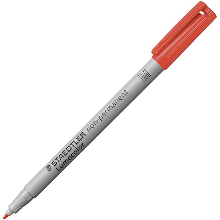 Image for STAEDTLER 315 LUMOCOLOR NON-PERMANENT MARKER BULLET MEDIUM 1.0MM RED BOX 10 from Office Heaven