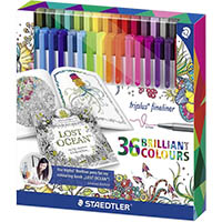 staedtler 323 johanna basford triplus fineline pen assorted box 36