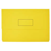 bantex document wallet 230gsm foolscap yellow