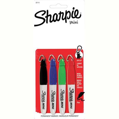 Image for SHARPIE MINI PERMANENT MARKER BULLET FINE 1.0MM BUSINESS ASSORTED PACK 4 from That Office Place PICTON