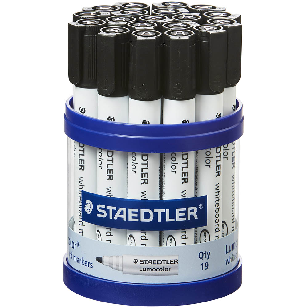 Image for STAEDTLER 351 LUMOCOLOR WHITEBOARD MARKER BULLET BLACK CUP 19 from Office Fix - WE WILL BEAT ANY ADVERTISED PRICE BY 10%