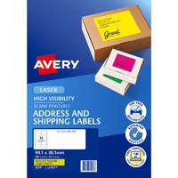 avery 35947 l7163fy high visibility shipping label laser 14up fluoro yellow pack 25