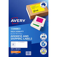 avery 35977 l7163fo high visibility shipping label laser 14up fluoro orange pack 25